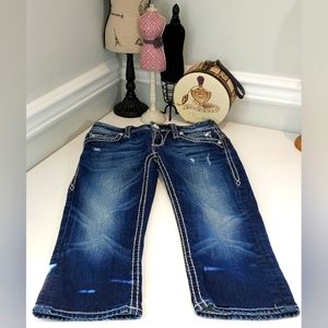 Rock Revival Medium Wash Johanna Capri Pre-owned